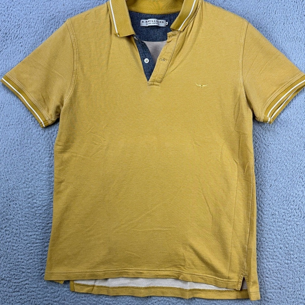 R.M. Williams Shirt Polo Mens Xl Mustard Rugby Short Sleeve Casual Outdoor Logo — image 2 of 8